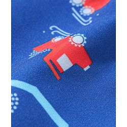 Babyhug Construction Truck Print Swimming Trunk - Navy Blue