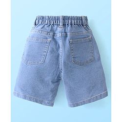 Babyhug Cotton Woven Half Sleeves Shirt & Denim Shorts Set With  Palm Tree Print - White & Blue