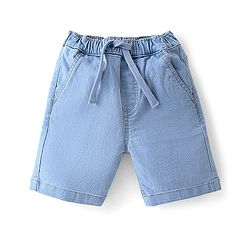 Babyhug 100% Cotton Woven Half Sleeves Abstract Print Shirt & Denim Shorts With Stretch- Multicolour