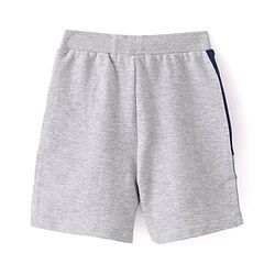 Babyhug Cotton Looper Knit Shorts  With Basketball Patch - Grey