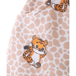 Babyhug Cotton Looper Knit Shorts   Animal Print - Cream