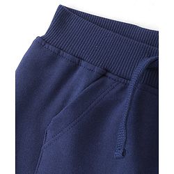 Babyhug Cotton Looper Knit Shorts  with Crab Patch - Navy