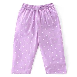 Babyhug Single Jersey Knit Half Sleeves Polka Dot Print Night Suit - Purple