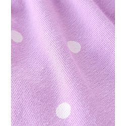 Babyhug Single Jersey Knit Half Sleeves Polka Dot Print Night Suit - Purple