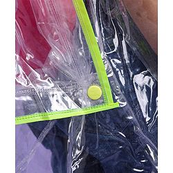 Babyhug Full Sleeves Below Knee Length Transparent Raincoat Rainy Day Print - Neon Green