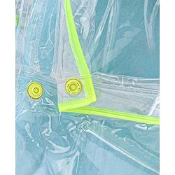 Babyhug Full Sleeves Below Knee Length Transparent Raincoat Rainy Day Print - Neon Green