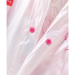 Babyhug Below Knee Length Full Sleeves Raincoat Owl Print - White