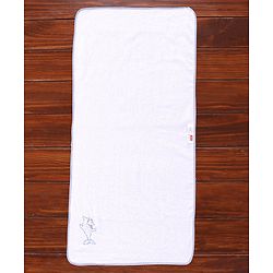 Babyhug Woven Terry Bath Towel With Dolphine Embroidery L 100 x B 50 cm - White