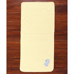 Babyhug Woven Terry Bath Towel with Elephant Embroidery L 100 x B 50 cm - White