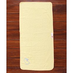 Babyhug Woven Terry Bath Towel with Elephant Embroidery L 100 x B 50 cm - White