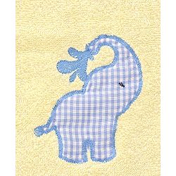Babyhug Woven Terry Bath Towel with Elephant Embroidery L 100 x B 50 cm - White