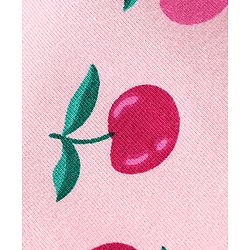 Babyhug Cotton Knit Half Sleeves Cherry Print Night Suit - Pink