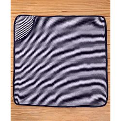 Babyhug Yarn Dyed Terry Striped Hooded Bath Towel L 76 x B 76 cm- Blue