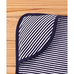 Babyhug Yarn Dyed Terry Striped Hooded Bath Towel L 76 x B 76 cm- Blue