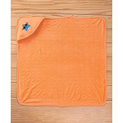 Babyhug Terry Knit Hooded Bath Towel with Star Print L 76 x B 76 cm- Orange