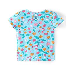Babyhug Single Jersey Knit Frock with  Half Sleeves  T-Shirt Floral Print - Pink