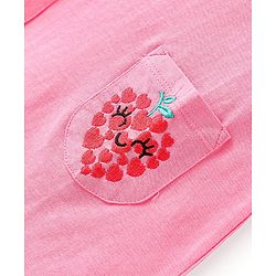 Babyhug Single Jersey Knit Frock with  Half Sleeves  T-Shirt Floral Print - Pink