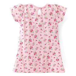 Babyhug Single Jersey Knit Half Sleeves Frocks with Floral Print Bow Applique Pack of 2 - Multicolour