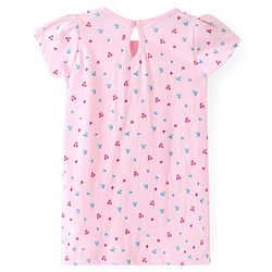 Babyhug Single Jersey Knit Half Sleeves Floral Printed Frock With Bow Pack of 2 - Multicolour