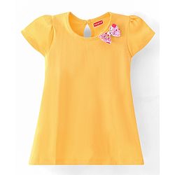 Babyhug Single Jersey Knit Half Sleeves Frocks with Floral Print with Bow Applique Pack of 2 - Multicolour