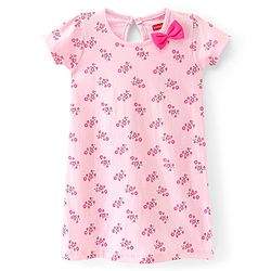 Babyhug 100% Cotton Knit Half Sleeves Frock Floral Print Pack of 2 - Multicolor