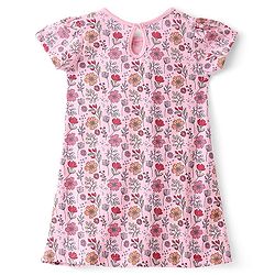 Babyhug Half Sleeves Frocks with Bow Floral Print Pack of 2 - Red & Pink