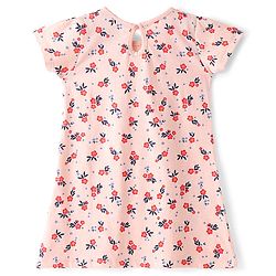 Babyhug Half Sleeves Frocks with Bow Floral Print Pack of 2 - Peach & Blue