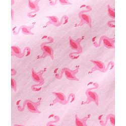 Babyhug Single Jersey Knit Half Sleeves Frock With Solid Color & Flamingo Print Pack of 2 - Peach & Pink