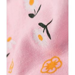 Babyhug 100% Cotton Knit Single Jersey Half Sleeves Frocks With Bow Applique & Floral Print Pack Of 2 - Multicolor