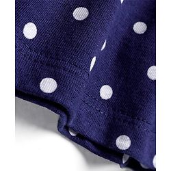 Babyhug Single Jersey Knit Half Sleeves Frock with Bloomer Polka Dots  Print - Navy Blue