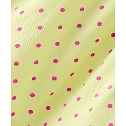 Babyhug Single Jersey Knit Half Sleeves Frock With Bloomer Polka Dot Print - Lemon