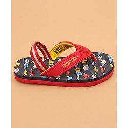Cute Walk by Babyhug Car Printed Slip On Flip Flops with Back Strap- Blue