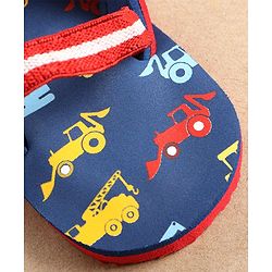Cute Walk by Babyhug Flip Flops with Back Strap Vehicles Print - Blue