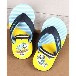 Cute Walk by Babyhug Flip Flops with Back Strap Whale Print - Blue