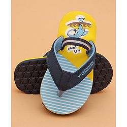 Cute Walk by Babyhug Flip Flops with Back Strap Whale Print - Blue