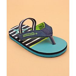 Cute Walk by Babyhug Flip Flops with Back Strap Star Fish Print - Blue