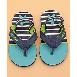 Cute Walk by Babyhug Flip Flops with Back Strap Star Fish Print - Blue