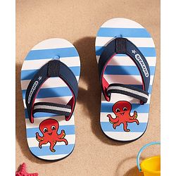 Cute Walk by Babyhug Flip Flops with Back Strap Octopus Print - Blue