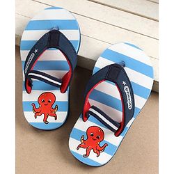 Cute Walk by Babyhug Flip Flops with Back Strap Octopus Print - Blue