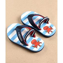 Cute Walk by Babyhug Flip Flops with Back Strap Octopus Print - Blue