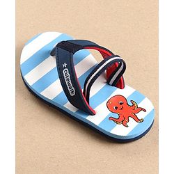 Cute Walk by Babyhug Flip Flops with Back Strap Octopus Print - Blue