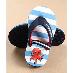 Cute Walk by Babyhug Flip Flops with Back Strap Octopus Print - Blue