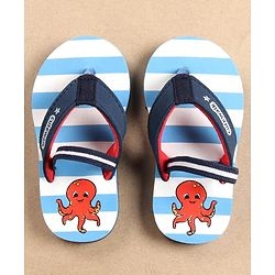 Cute Walk by Babyhug Flip Flops with Back Strap Octopus Print - Blue