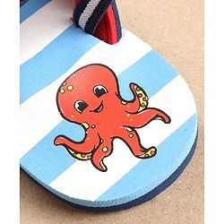 Cute Walk by Babyhug Flip Flops with Back Strap Octopus Print - Blue