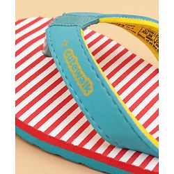 Cute Walk by Babyhug Flip Flops With Dino Print - Red & Green