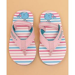 Cute Walk by Babyhug Flip Flops with Back Strap Whale Print - Pink