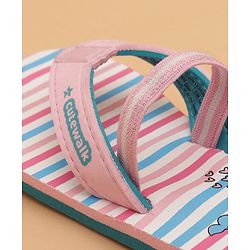 Cute Walk by Babyhug Flip Flops with Back Strap Whale Print - Pink