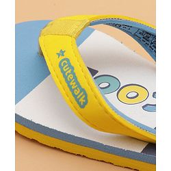 Cute Walk by Babyhug Flip Flops With Dino Print - Yellow & Blue