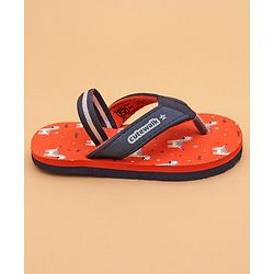 Cute Walk by Babyhug Flip Flops with Back Strap Zebra Print - Orange