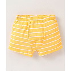 Babyhug 100% Cotton Knit Antibacterial Trunks Teddy Print Pack of 3 - Yellow Red & Blue